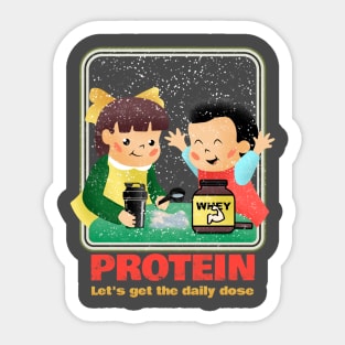 Protein - funny vintage poster parody Sticker